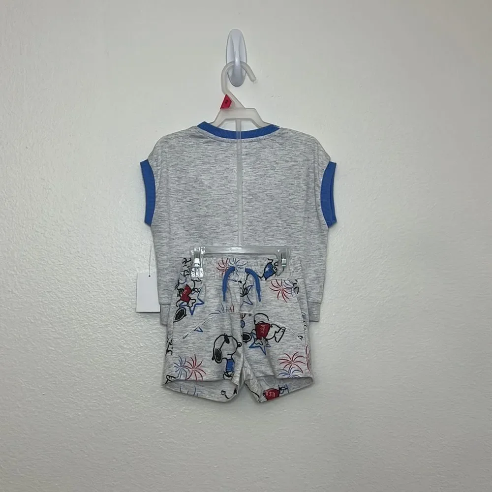 Peanuts Snoopy Toddler Boy Americana T-Shirt and Shorts Set 2T